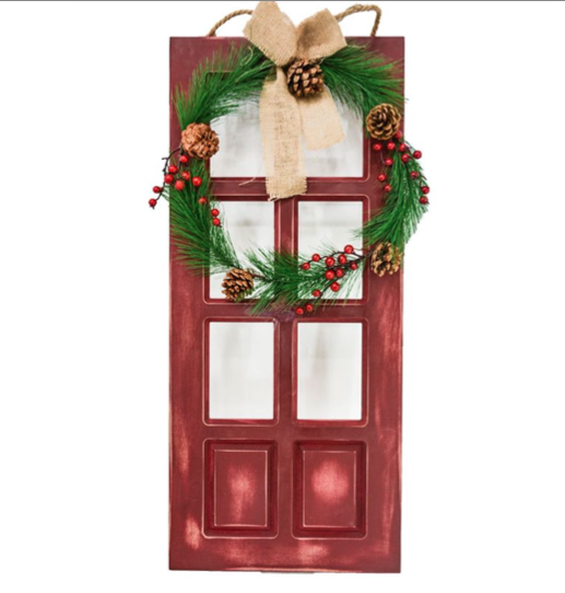 Red Christmas Wood Door