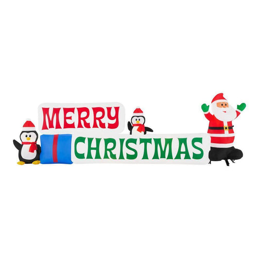 Home Accents Holiday 11.5 Foot Giant-Sized LED Merry Christmas Sign Inflatable  Open Box