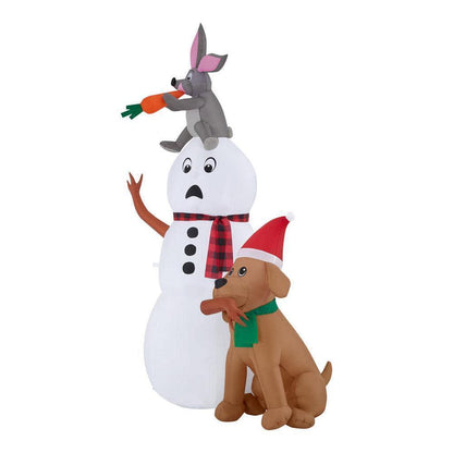 Home Accents Holiday 6 Foot LED Snowman Scene Inflatable - Open Box