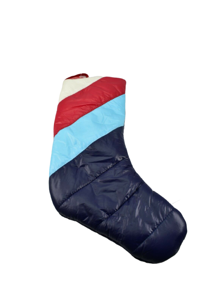 Red White Blue Puffer Christmas Stocking