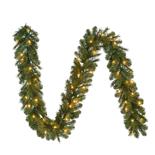 Home Accents Holiday 9 Foot Pre-Lit Wesley Long Needle Pine Garland (Open Box)