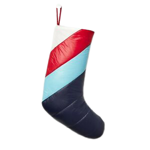 Red White Blue Puffer Christmas Stocking