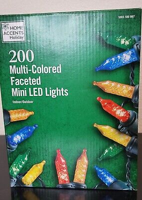 Home Accents Holiday 200 Multi-Colored Faceted Mini LED Lights