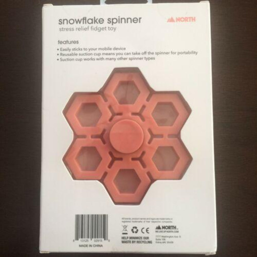 Snowflake Spinner Stress Relief Fidget Toy- Pink