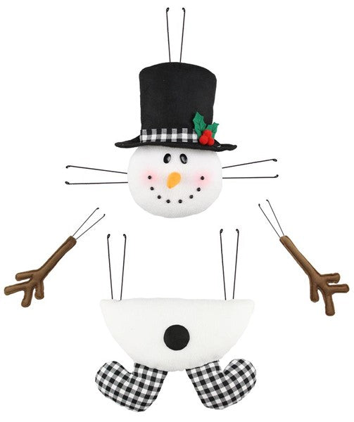 4 Piece Snowman Mistletoe Hat Wreath Kit