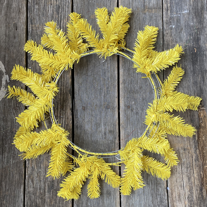 Bright Yellow Pine Work Wreath 24 Inch
